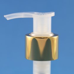 24mm 410 Natural Lock Up Lotion Pump/Shiny Gold Overshell, 1.5ml Output